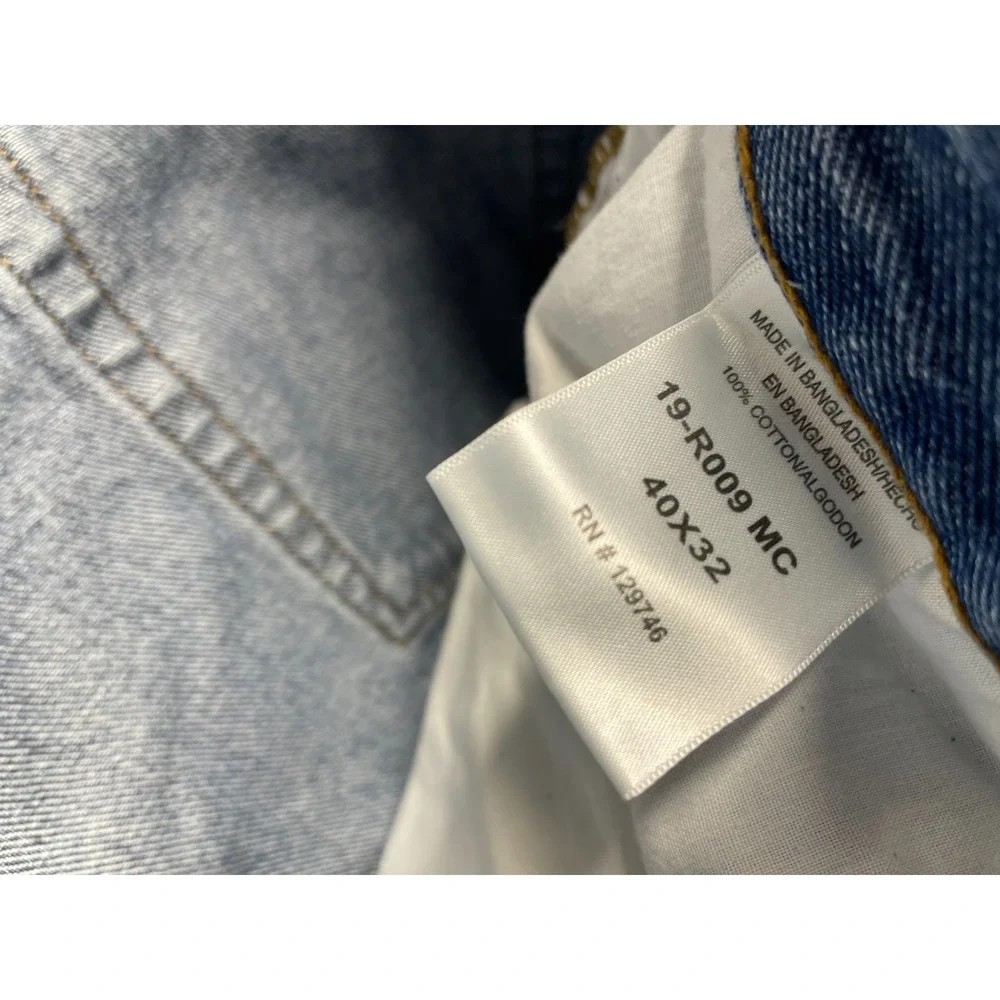 Blue Mountain Relaxed Fit Jeans Mens 40x32 (Fits 36x30) Blue Denim Straight Leg